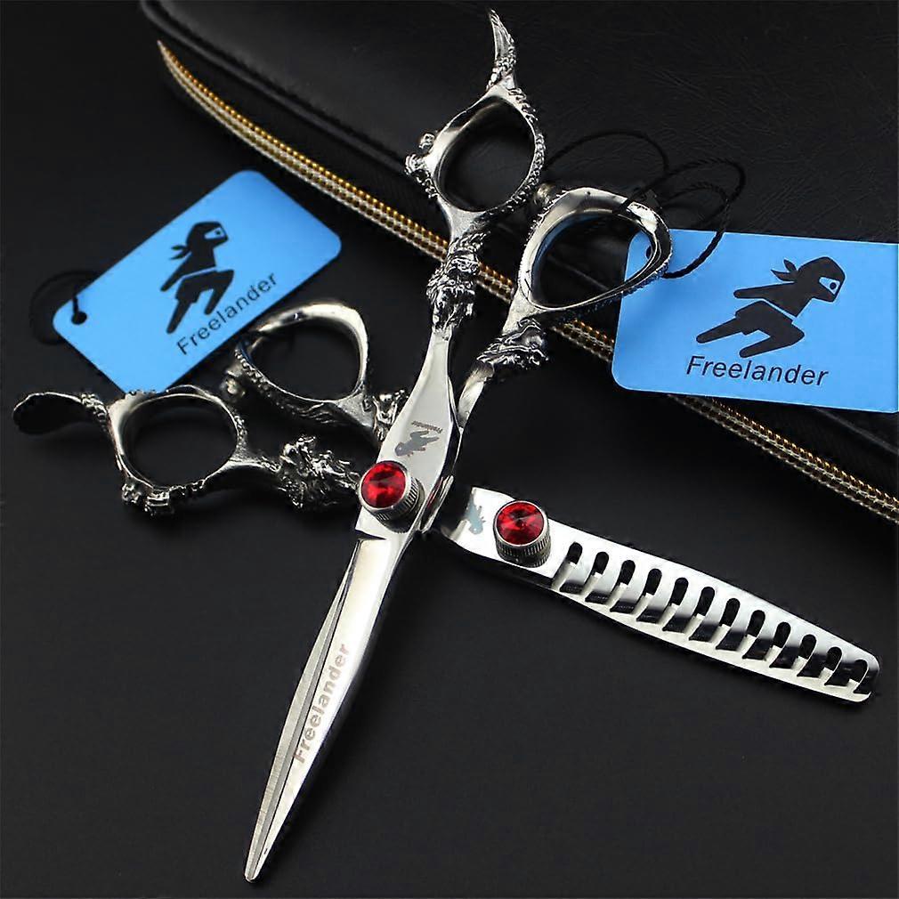 6.0 Inch Professional Hair Cutting Scissors Set with Thinning Shears, Sharp Precision Blades