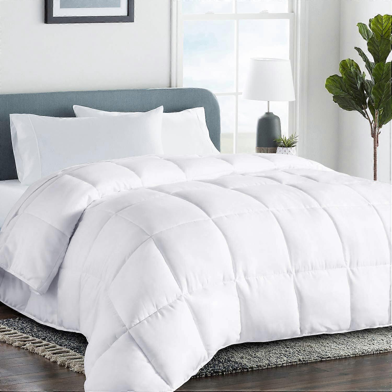 California King Down Alternative Comforter All Season Quilted with Corner Tabs White 96'x104'