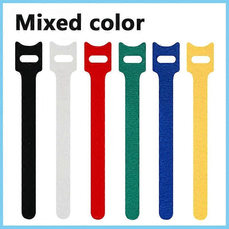50pcs Colored Reusable Hook and Loop Cable Ties Fastening Straps Multi-Purpose Wire Organizers for Computer/Electronic Devices
