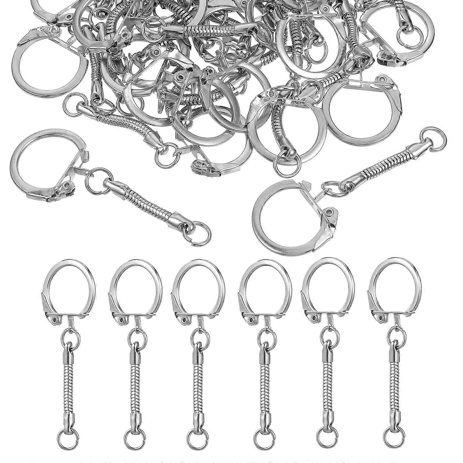 Snake Chain Key Ring for Durable Use with Strong Locking Clasp 60Pcs