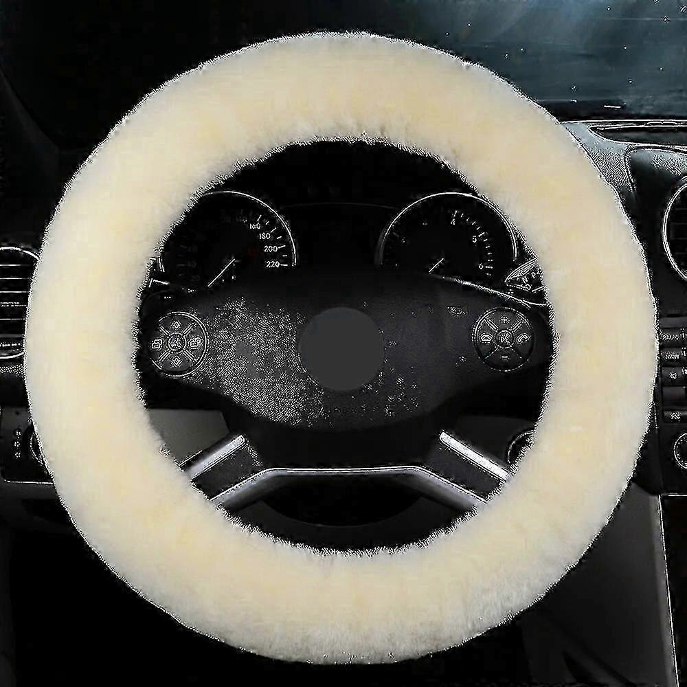 Universal 38cm Steering Wheel Cover, Heated and Soft Wool for Warm Grip
