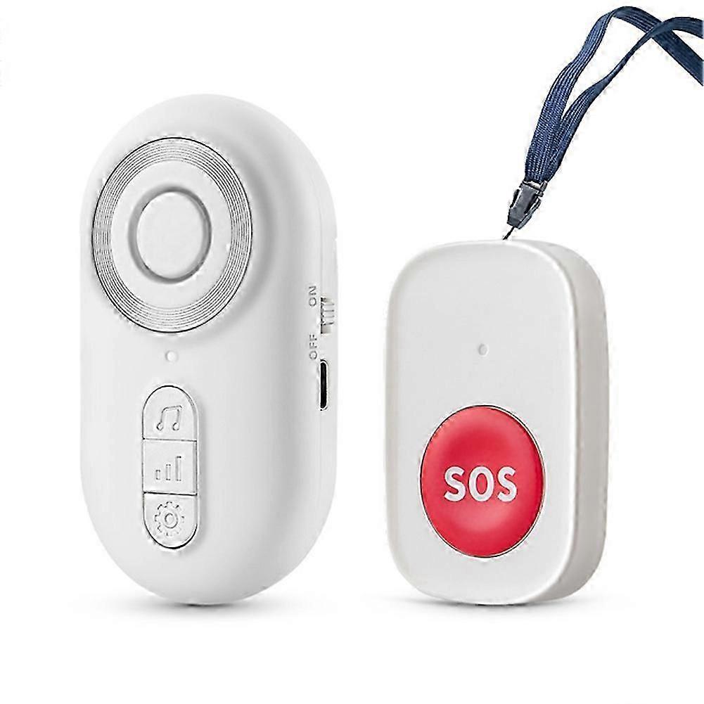 Caregiver Pager Wireless Nurse Call Buttons for Elderly Monitoring SOS Alert System Portable Alarm Call BellWhite  A-S Edition 1212
