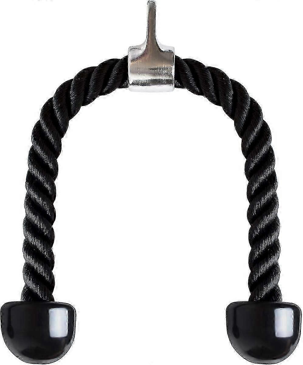 Nylon Tricep Rope Twisted Pull Down Tricep Rope With Non-slip Handles - Biceps, Triceps, Gym Or Home - BlackGOOD