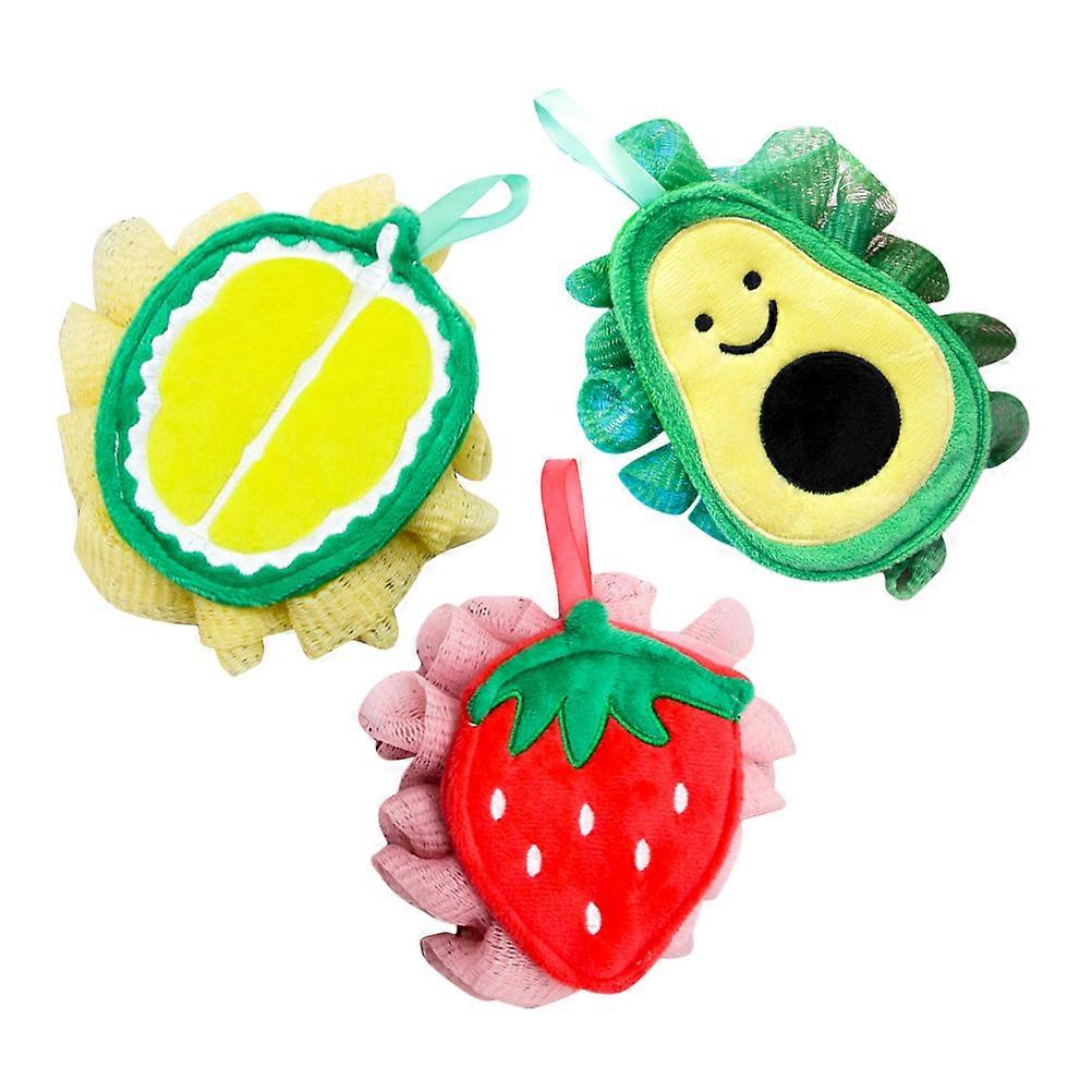 Bathing Balls Fruit Shape Shower Loofah for Body Exfoliating 6Pcs Set