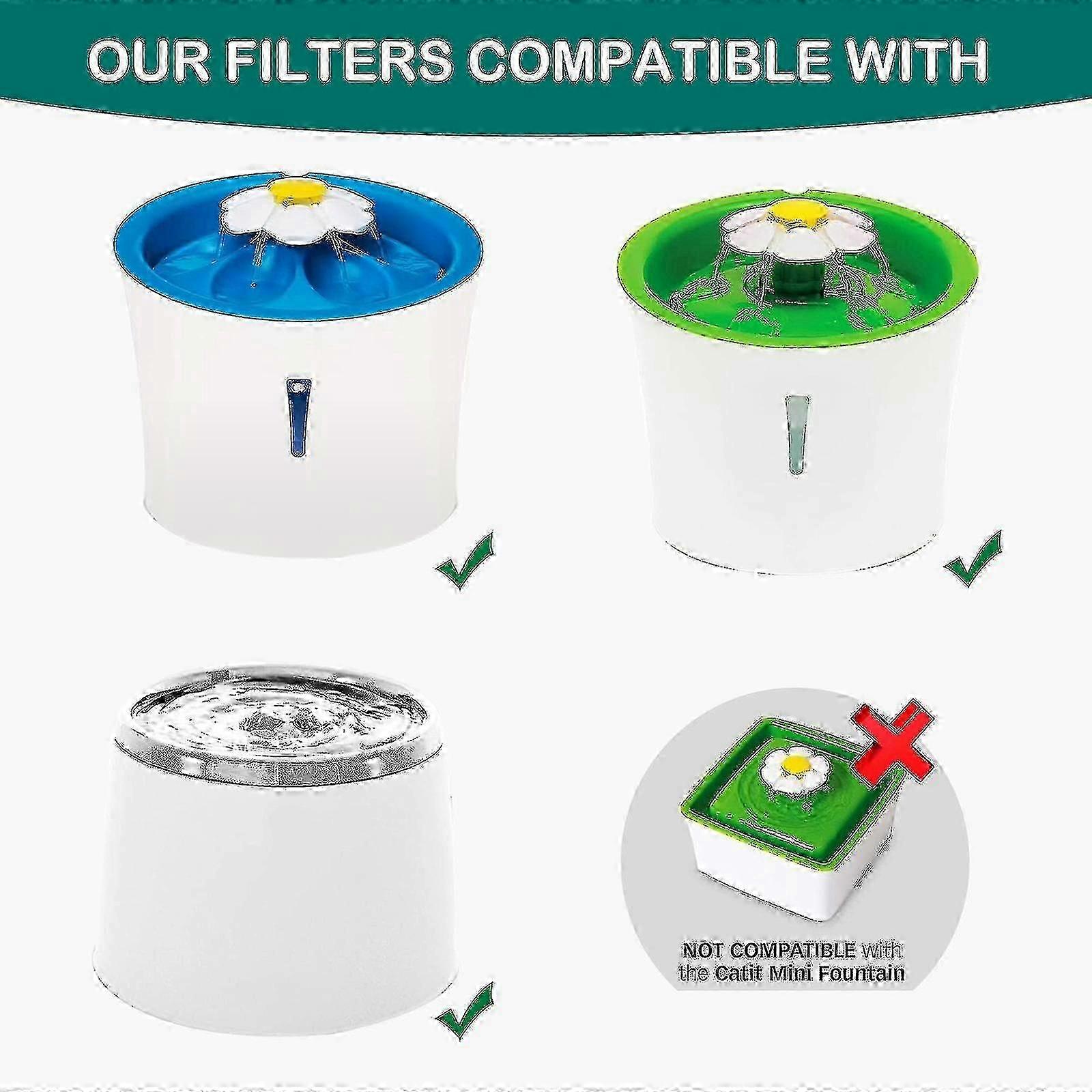 Compatible replacement filter for Catit water fountain, 8 pack