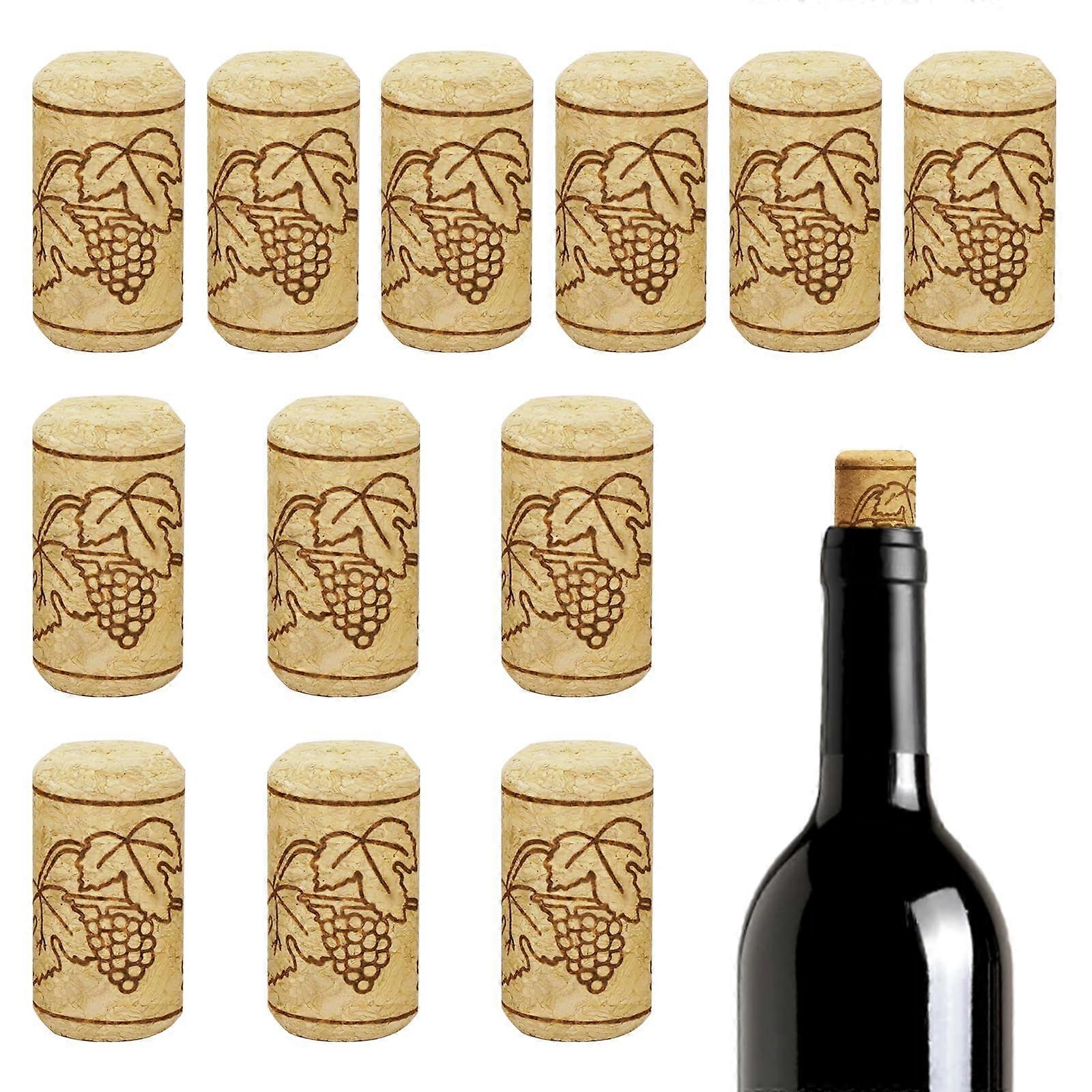 12PCS Reusable Wine Bottle Stoppers Wooden Wine Saver Corks for Freshness and DIY Projects 39x20mm
