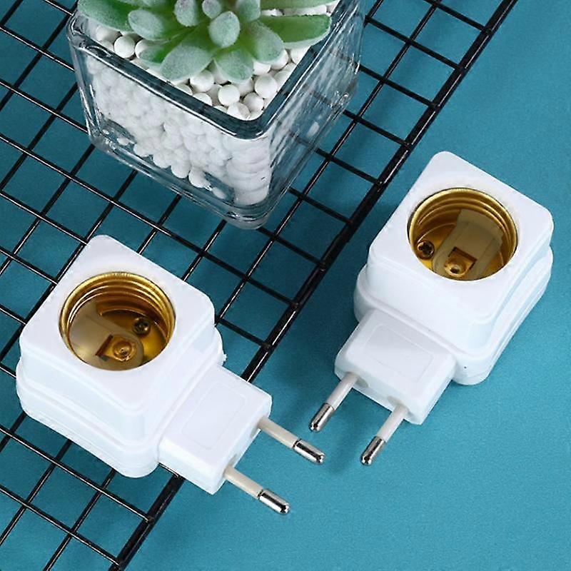 1PC E27 LED Light Socket To EU Plug Holder Adapter Converter ON/OFF For Bulb Lamp