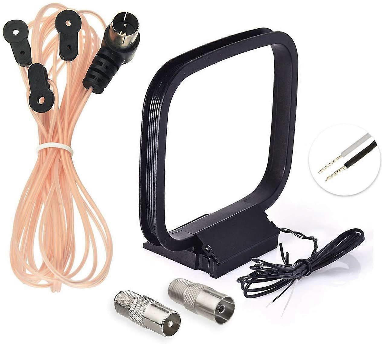 FM Dipole Antenna and Indoor AM Loop 75 Ohm for Clear Signal Home Stereo Receiver