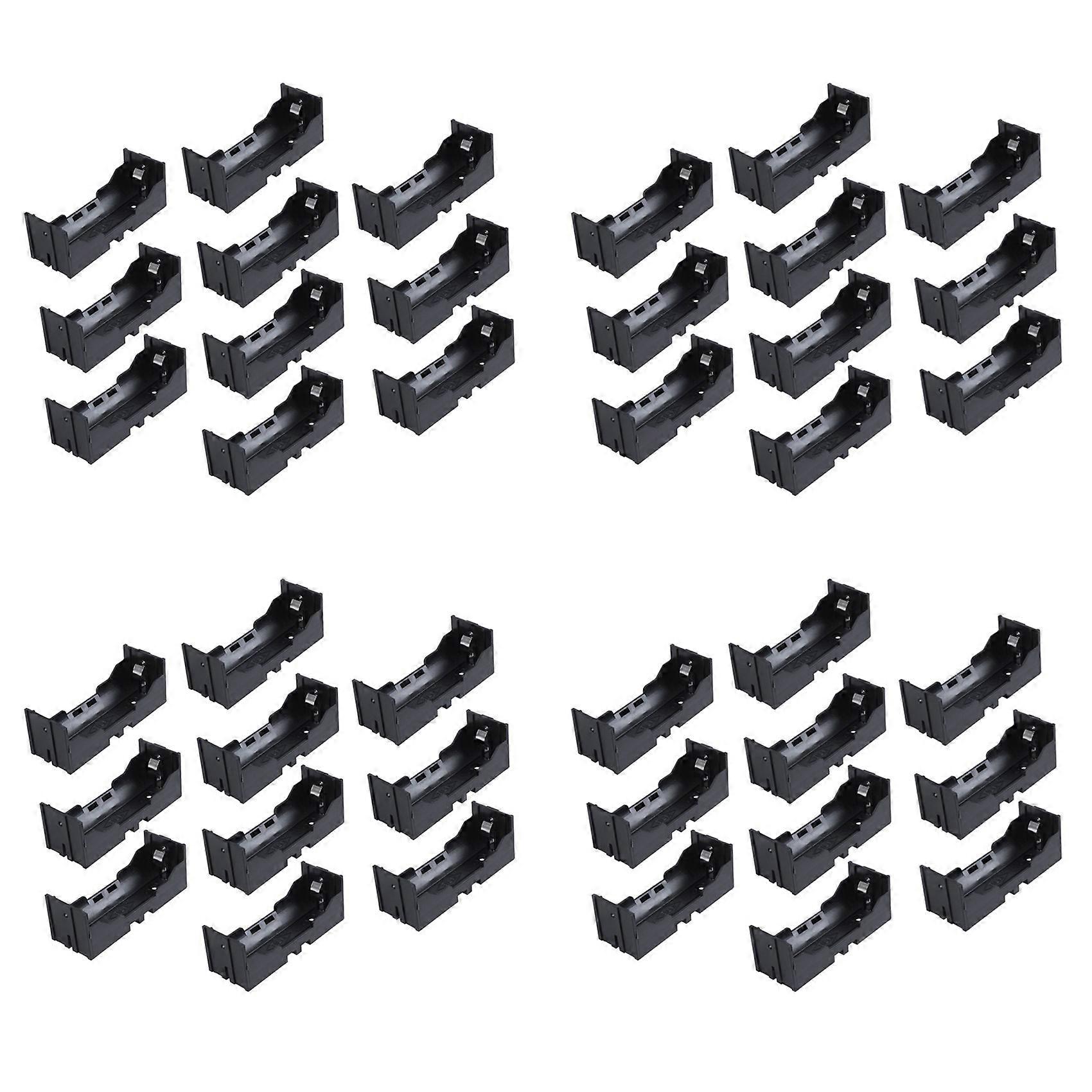 Plastic Single 26650 Battery Holder Case Storage Box 40Pcs Black