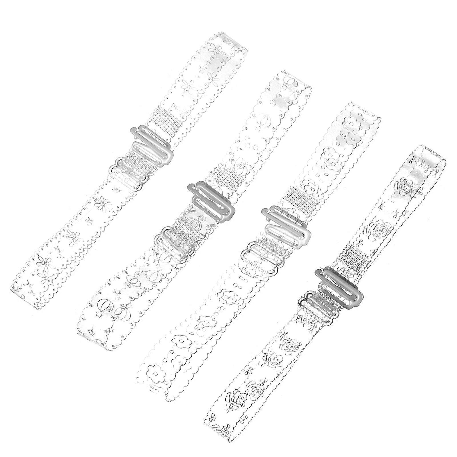 Replacement Strap Bra Shoulder Transparent Invisible Anti-slip Adjustable Length 4Pcs