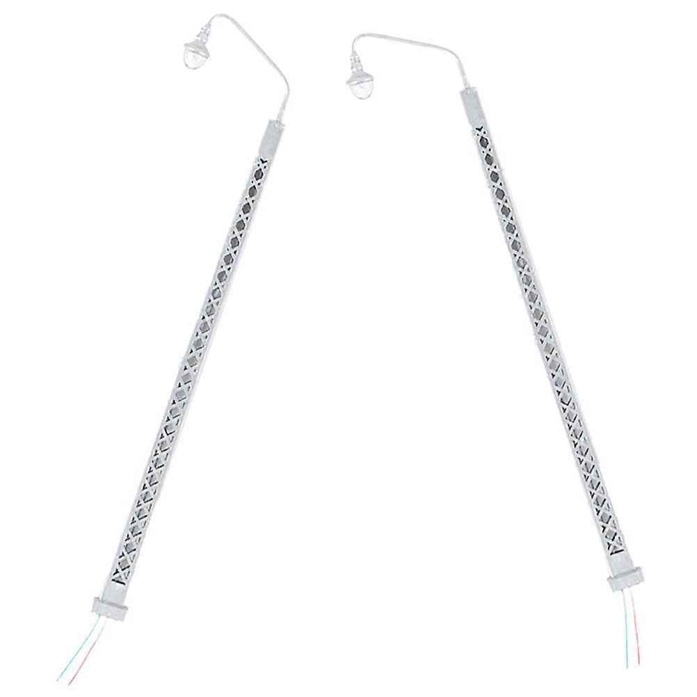 Miniature Train Lamp Model for Decoration 2Pcs Silver Color ABS Material