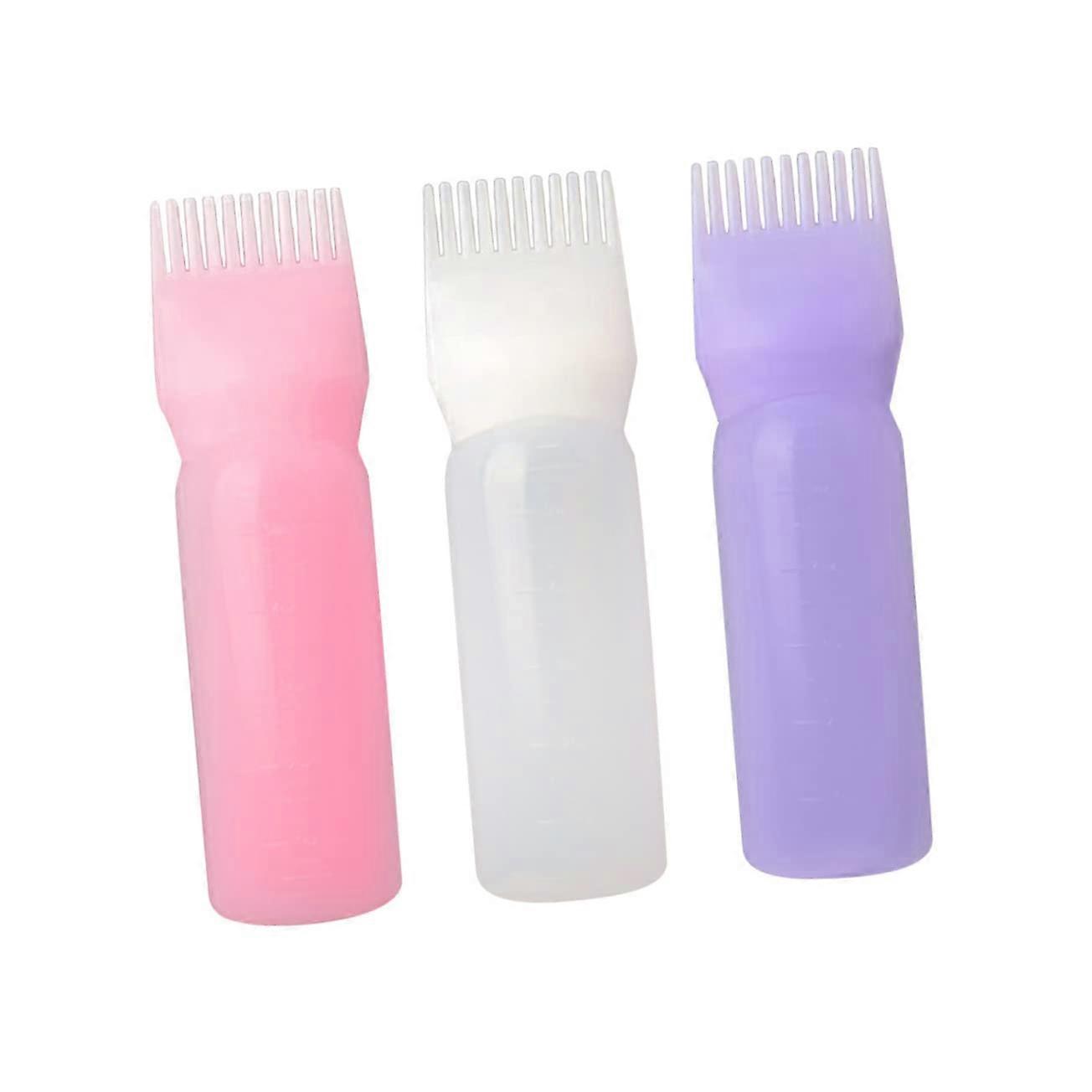 2pcs Hair Dye Applicator Bottle with Comb Tip, Ergonomic Grip, Leakproof, Salon or Home Use