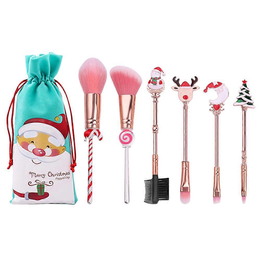 Makeup Detail Brush Eyeshadow Blending Mini Design Assorted Color 6Pcs