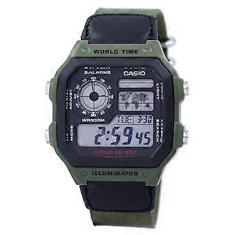 Casio Weltzeit Alarm Digital AE-1200WHB-3BV AE1200WHB-3BV Herrenuhr