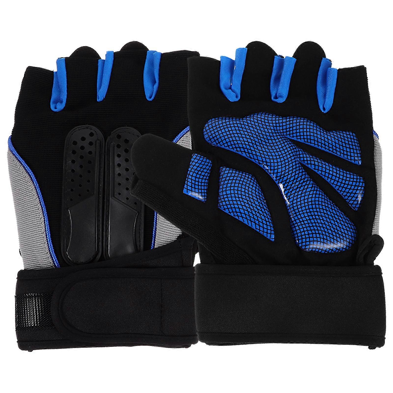 Gants d'entraînement (1 paire) avec support de poignet antidérapant, grande taille, pour musculation et entraînement de force en salle de sport.