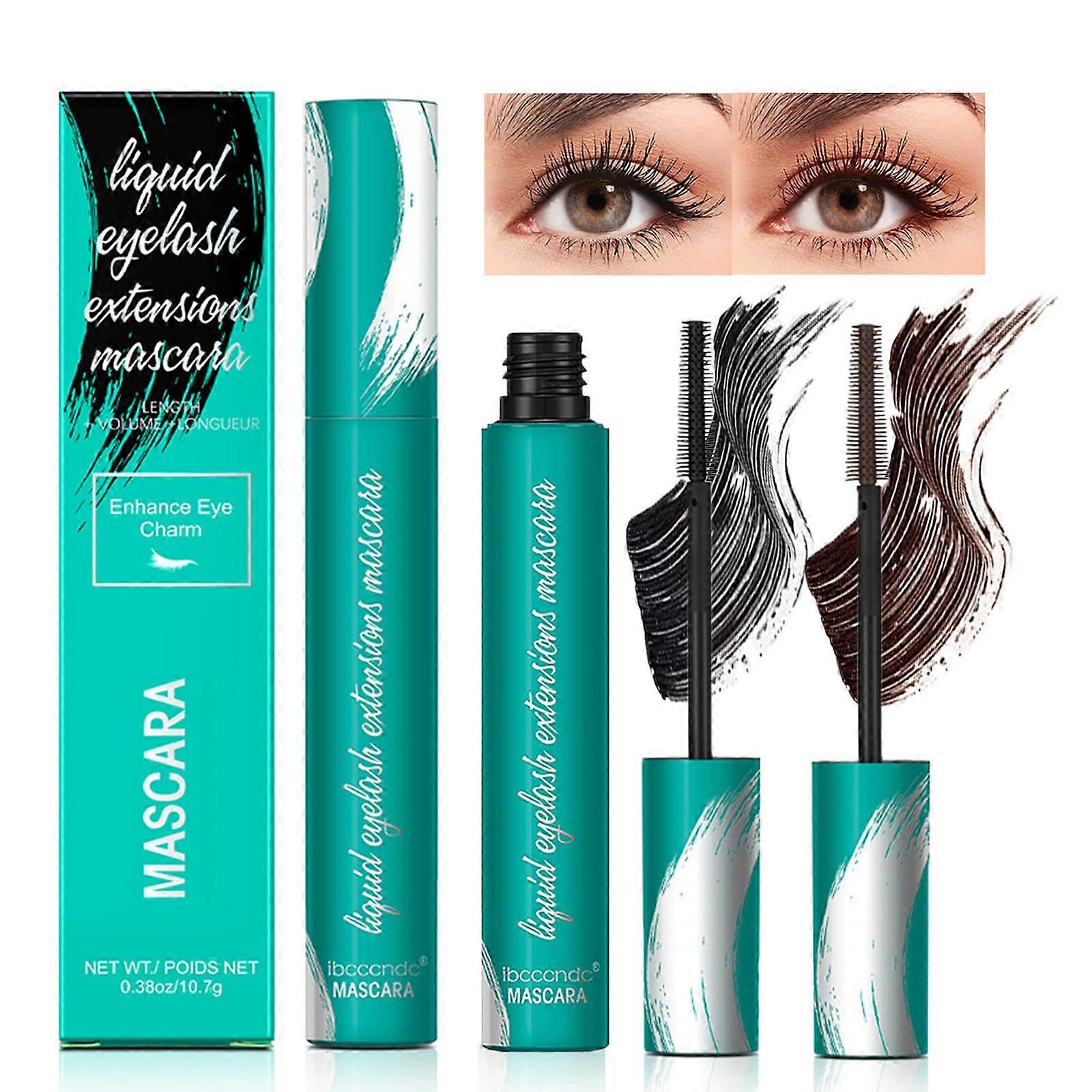 Waterproof LongLasting Lengthening Mascara Black Brown, SmudgeProof Volumizing for Sensitive Eyes