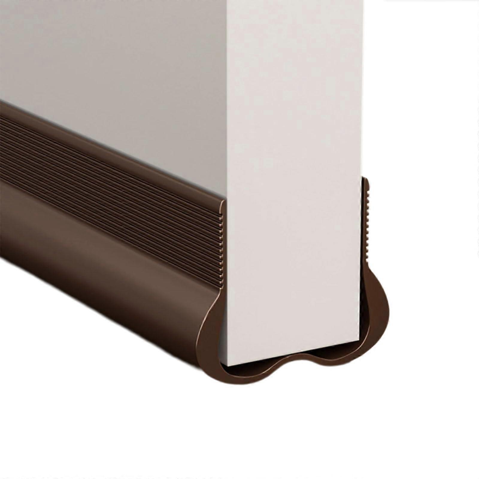 Door Draft Stopper PVC Seal Strip for Noise Reduction and Draft Blocking, Brown Energy Saving