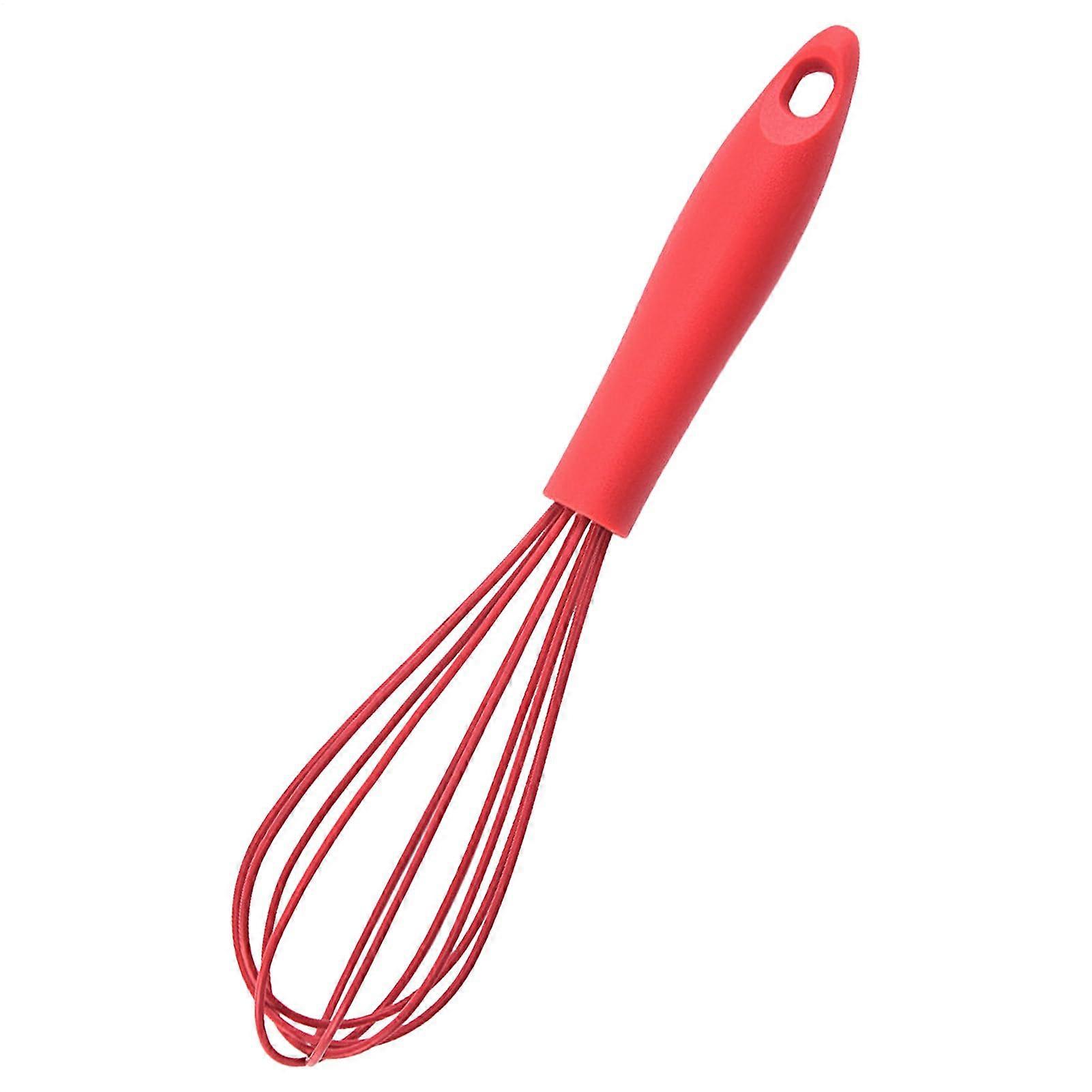 Mini Silicone Whisk with Ergonomic NonSlip Grip for Beating Eggs, Mixing Batter and Baking Use