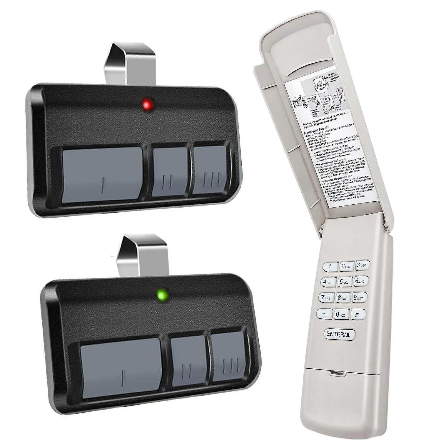877MAX Keypad with 2 893MAX Remotes, Wireless Keyless Entry, Weatherproof Cover for LiftMaster
