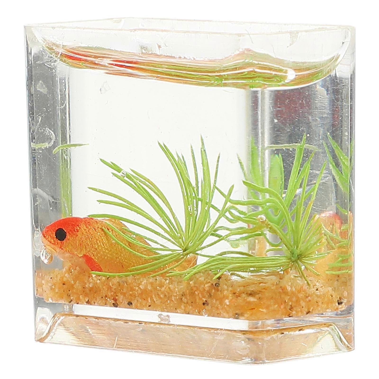 Miniature Fish Tank Model for Use Assorted Color Tiny House Decor