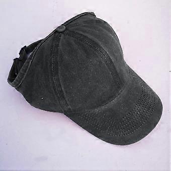 Boné de beisebol para atividades ao ar livre, com aba, ajustável, para homens e mulheres, ideal para abrir rabo de cavalo.