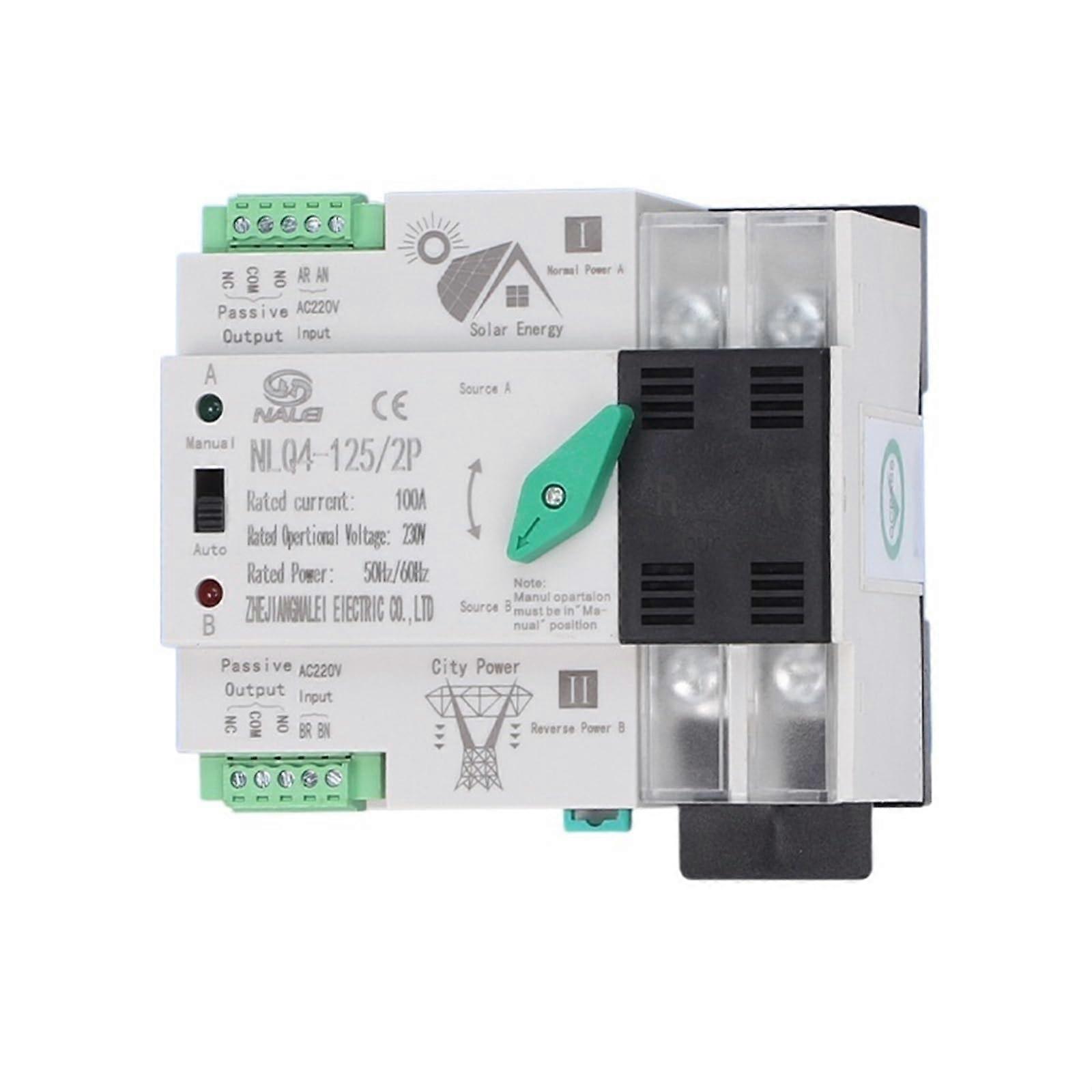 Photovoltaic Automatic Transfer Switch 2P 100A MillisecondLevel Dual Power Switching for Solar Systems