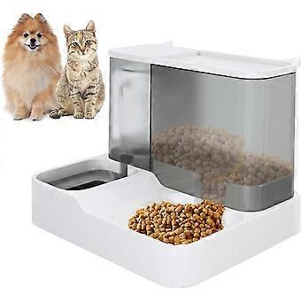 Pet Automatic Feeder and Water Dispenser Gravity Food and Water Replenishment 1L Water 2.8L Food for Cats and Dogs Home Use Feeder