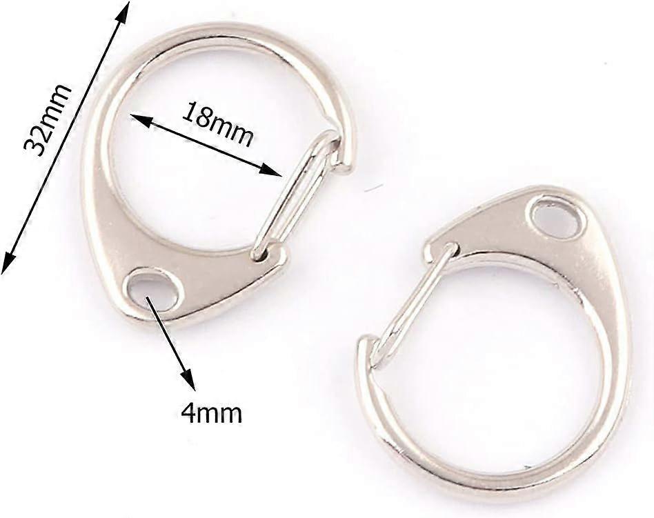 10pcs Silver Swivel Clasp Metal Trigger Snap Hook Push Gate Lobster Clasp Purse