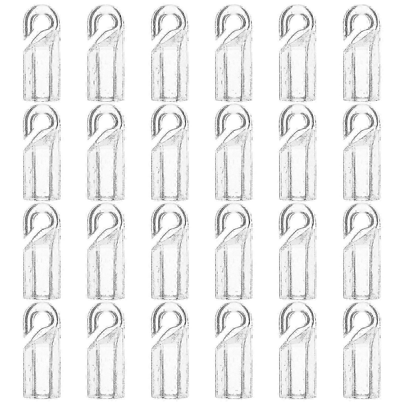 Vertical hooks for venetian blinds, 48 in total.