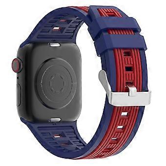 Tofarget stripete silikonrem til Apple Watch-serien 11 10 42 mm / 9 8 7 41 mm / SE3 SE2 SE 6 5 4 40 mm