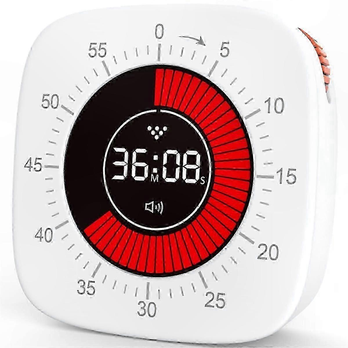 Kids Visual Timer, 60-Minute Silent Countdown Clock, Digital Desk Timer for Study and Activities