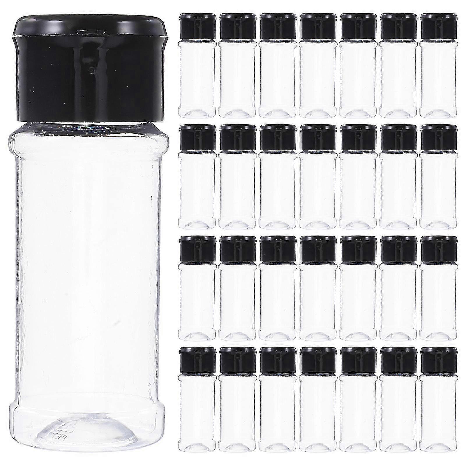 Clear Plastic Spice Jars for Home Kitchen Storage 30Pcs Set