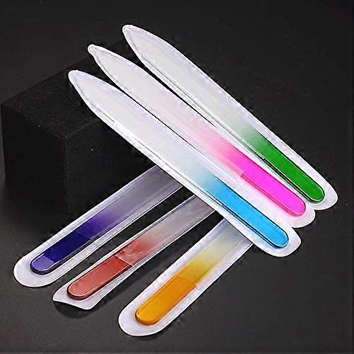 4 Pcs Blue Crystal Glass Nail File 9cm Durable Smooth Float Glass Easy Clean Surface Set