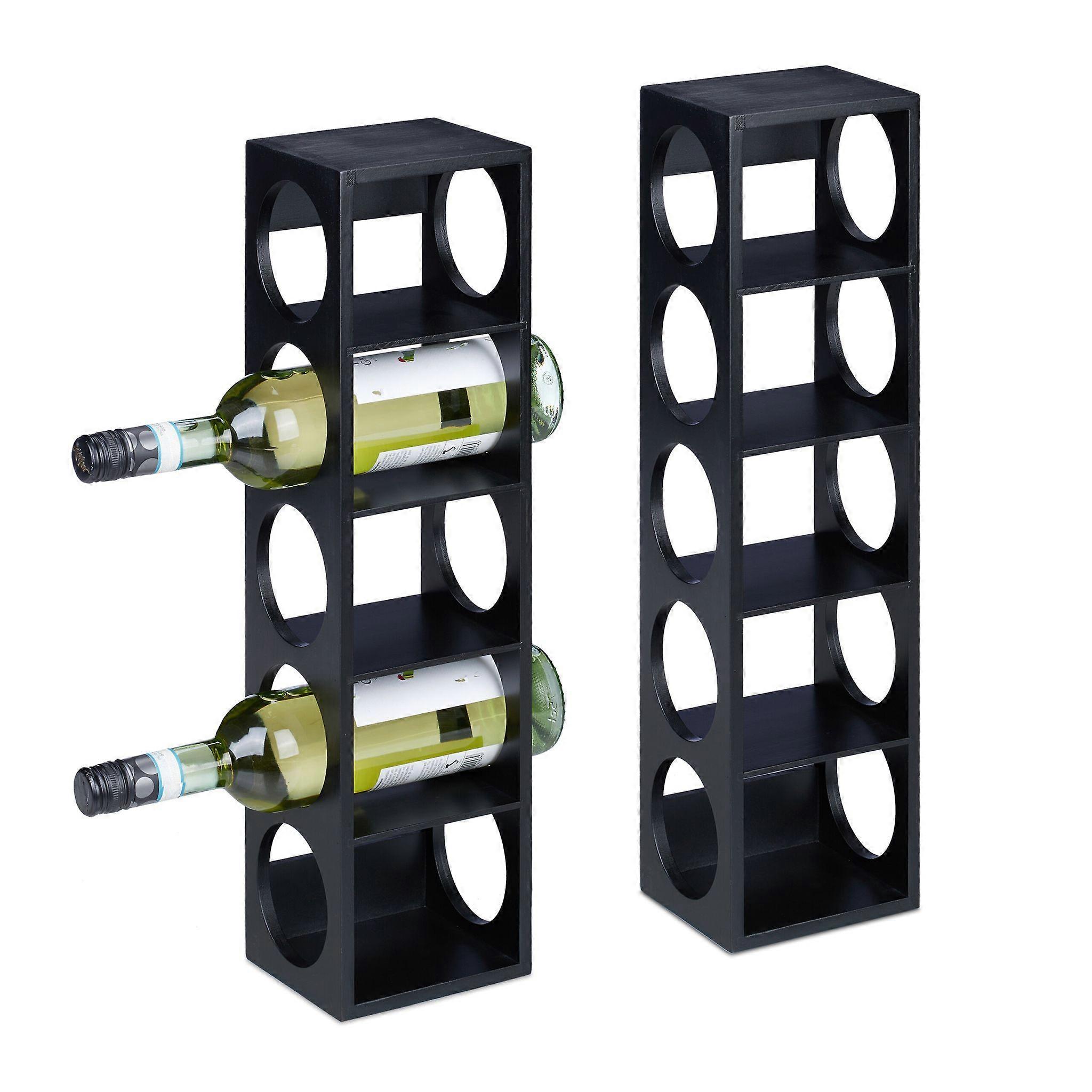 Schwarzes Weinregal 2er-Set