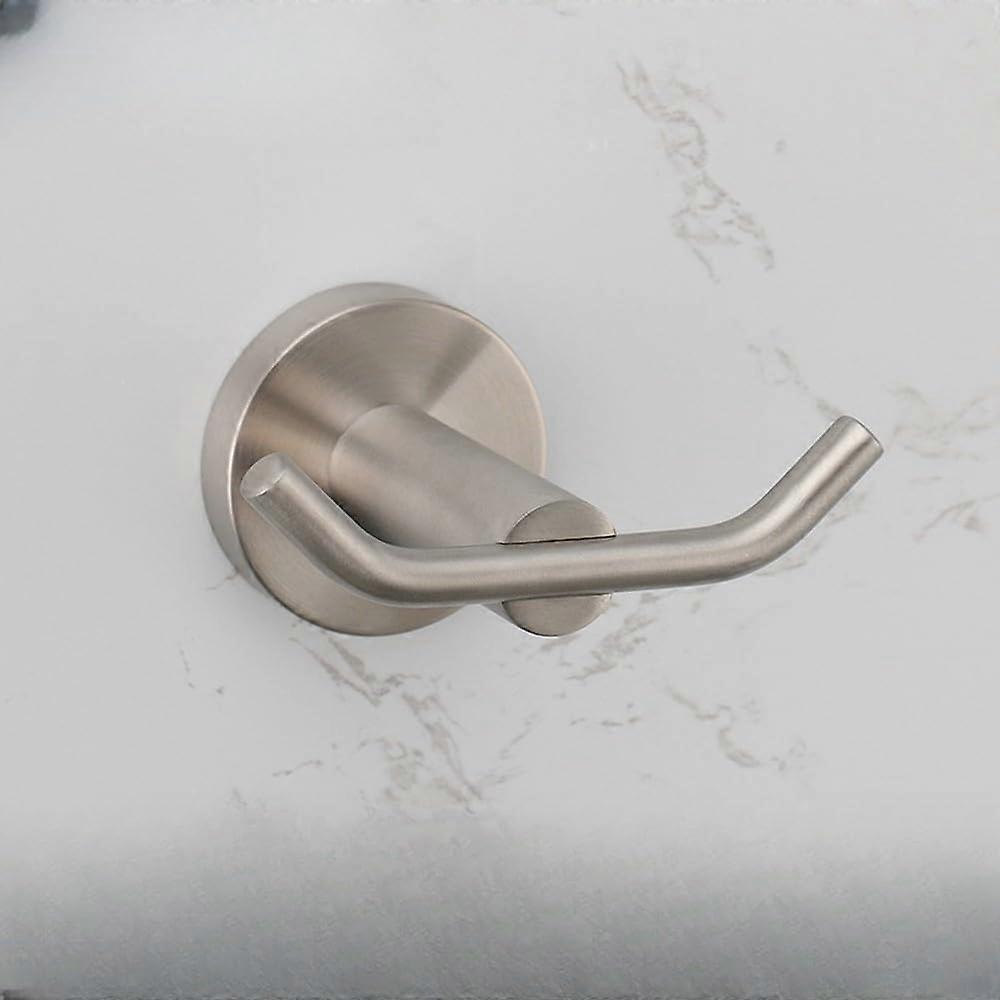 Nickel Double Hook Rust Resistant Wall Mounted 304 Stainless Steel Bathroom Towel Hook