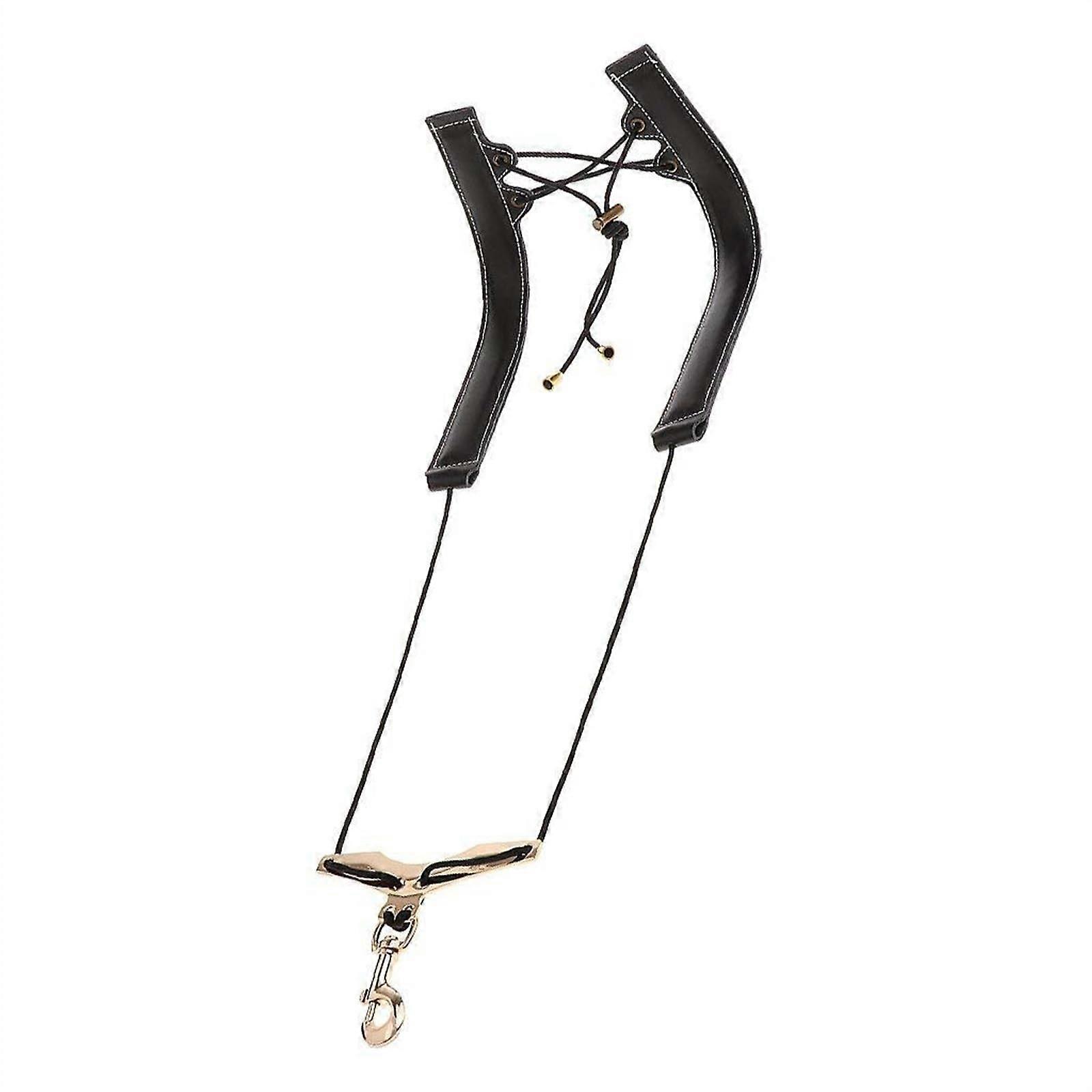 Leather Saxophone Neck Strap with Comfortable Shoulder Fit, Adjustable Black Design for Stable Support
