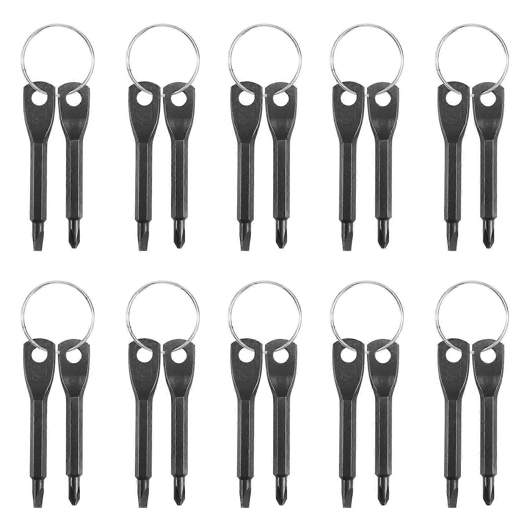 10 Set Portable Screwdriver Tool Outdoor EDC Multi-Function Tool Flat-Head Screwdriver Phillips Screwdriver Key Ring