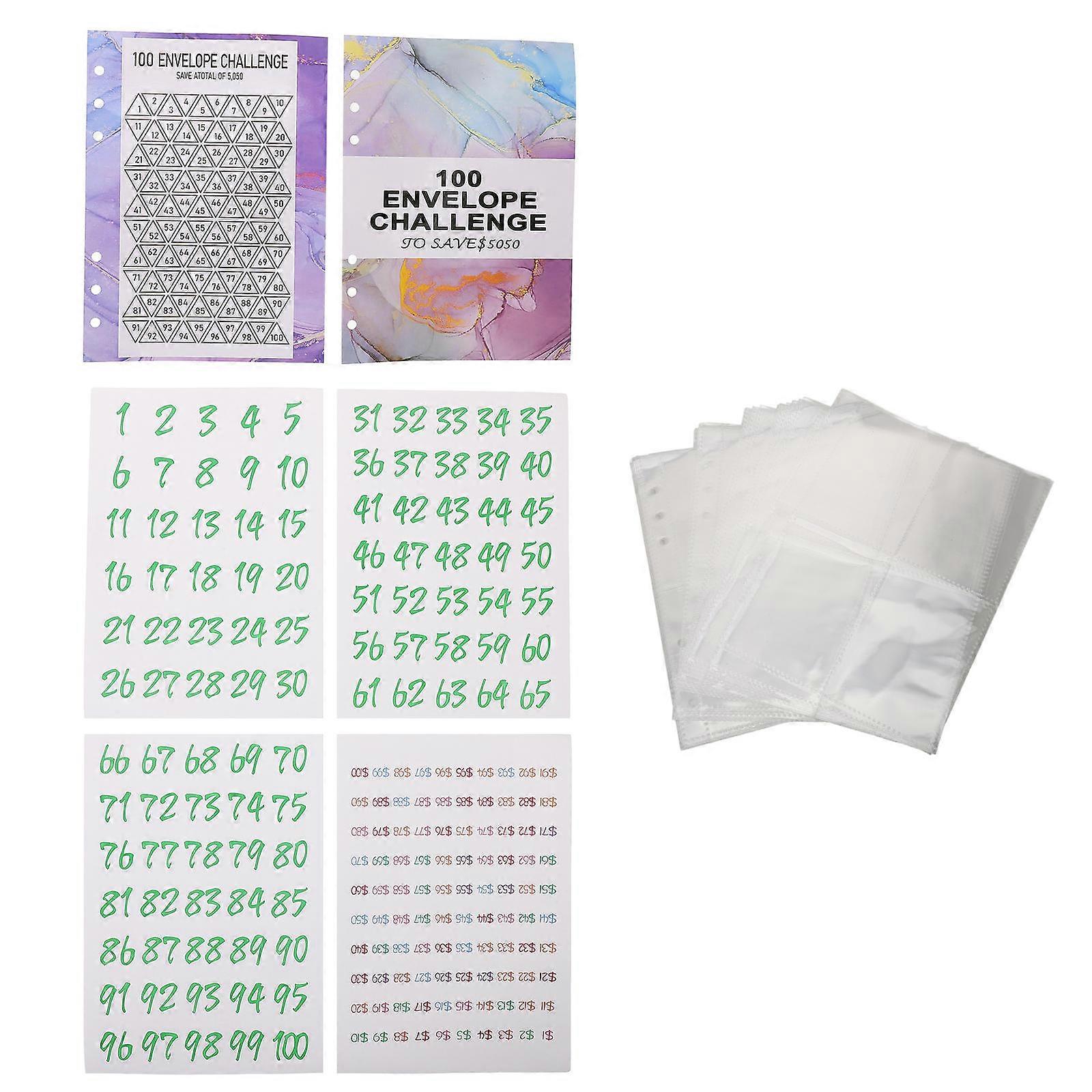 Money Binder Insert PVC Saving Binder Refill for Office 2Sets