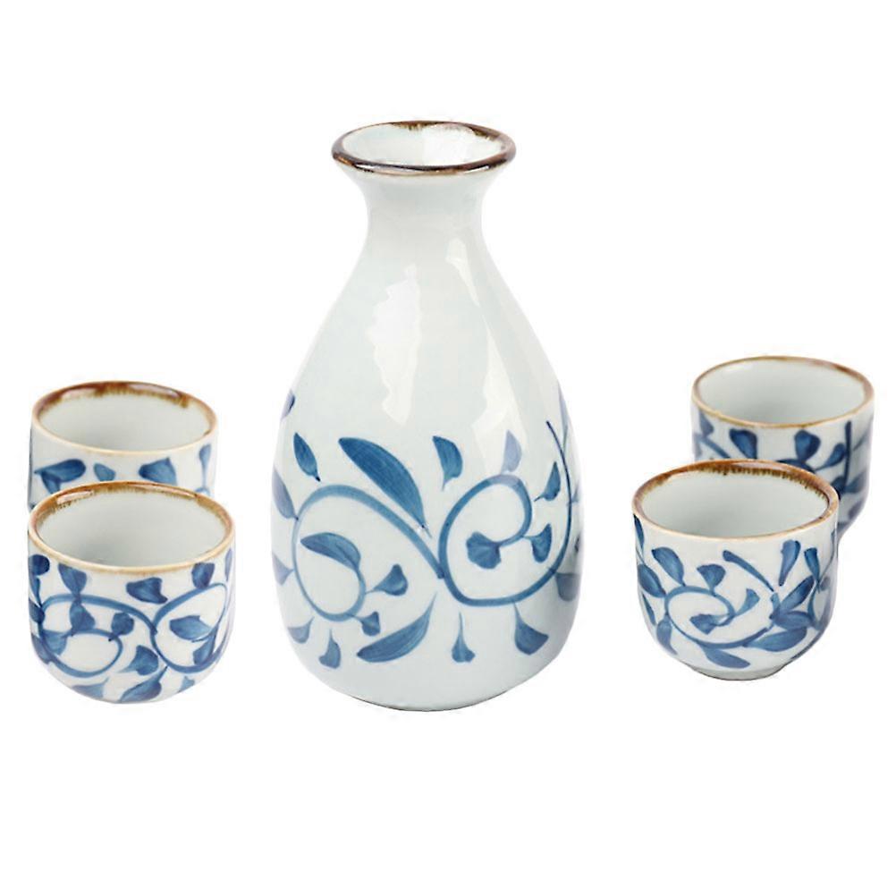 Assorted Color Ceramic Sake Pot and Cups for Drinking 1Set Japanese Style