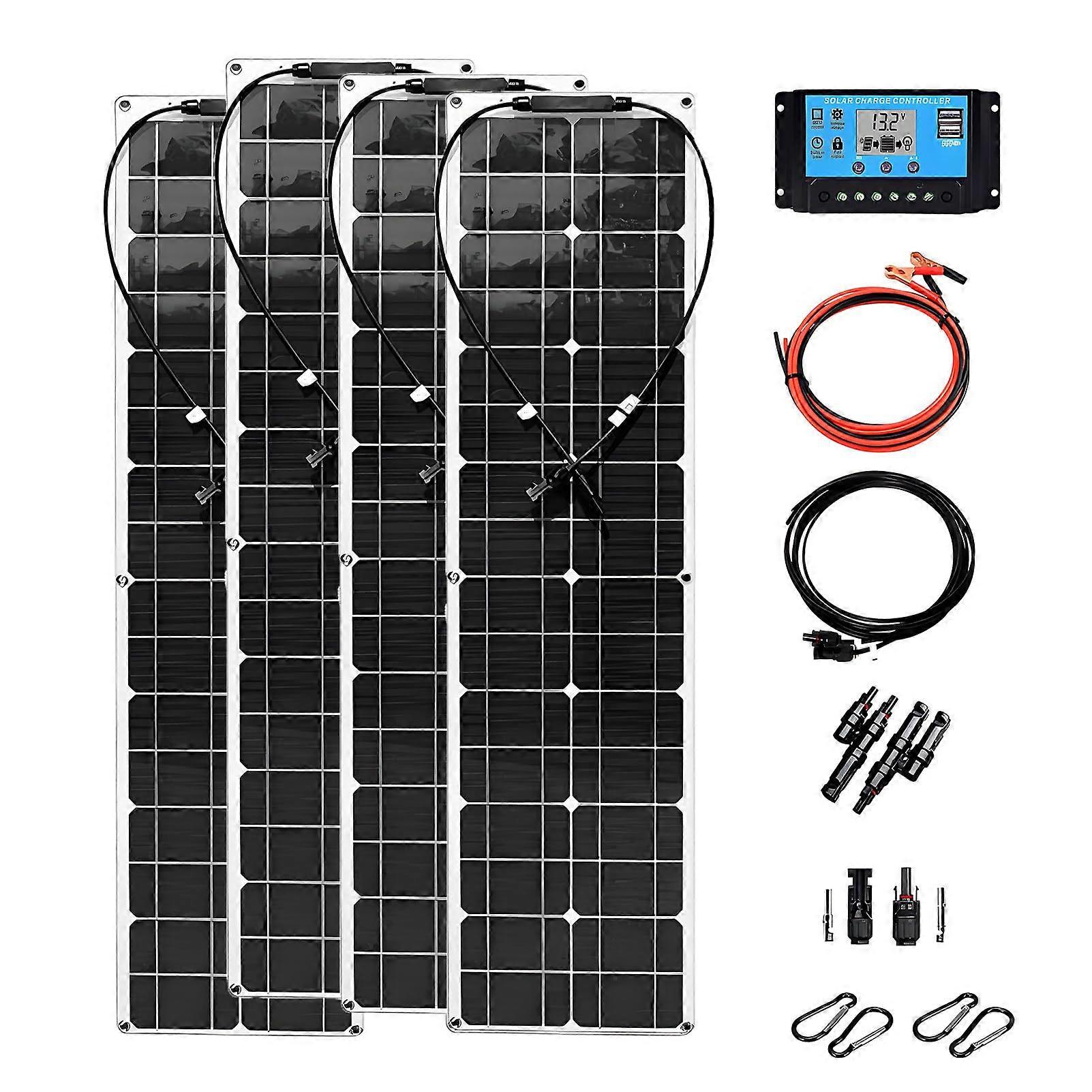 Flexible Solar Panel Kit 400W Monocrystalline  Efficiency for RV Boat Off Grid with Controller