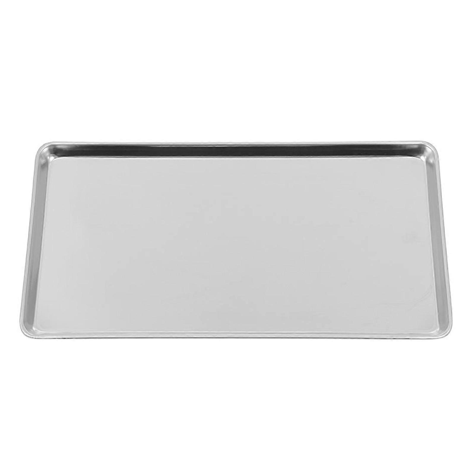 Kitchen Storage Tray Stainless Steel Plate for Storage 3Pcs Rectangular