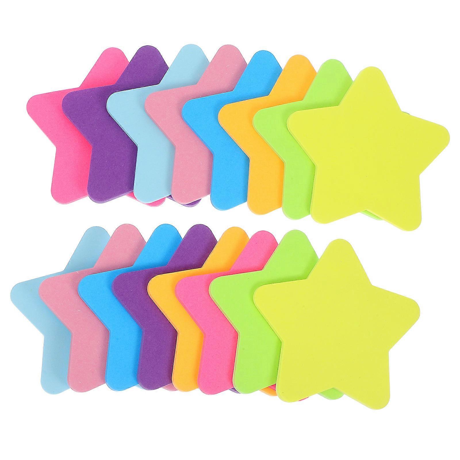 Assorted Color Five Pointed Star Shaped Sticky Notepads for Student 16Pcs