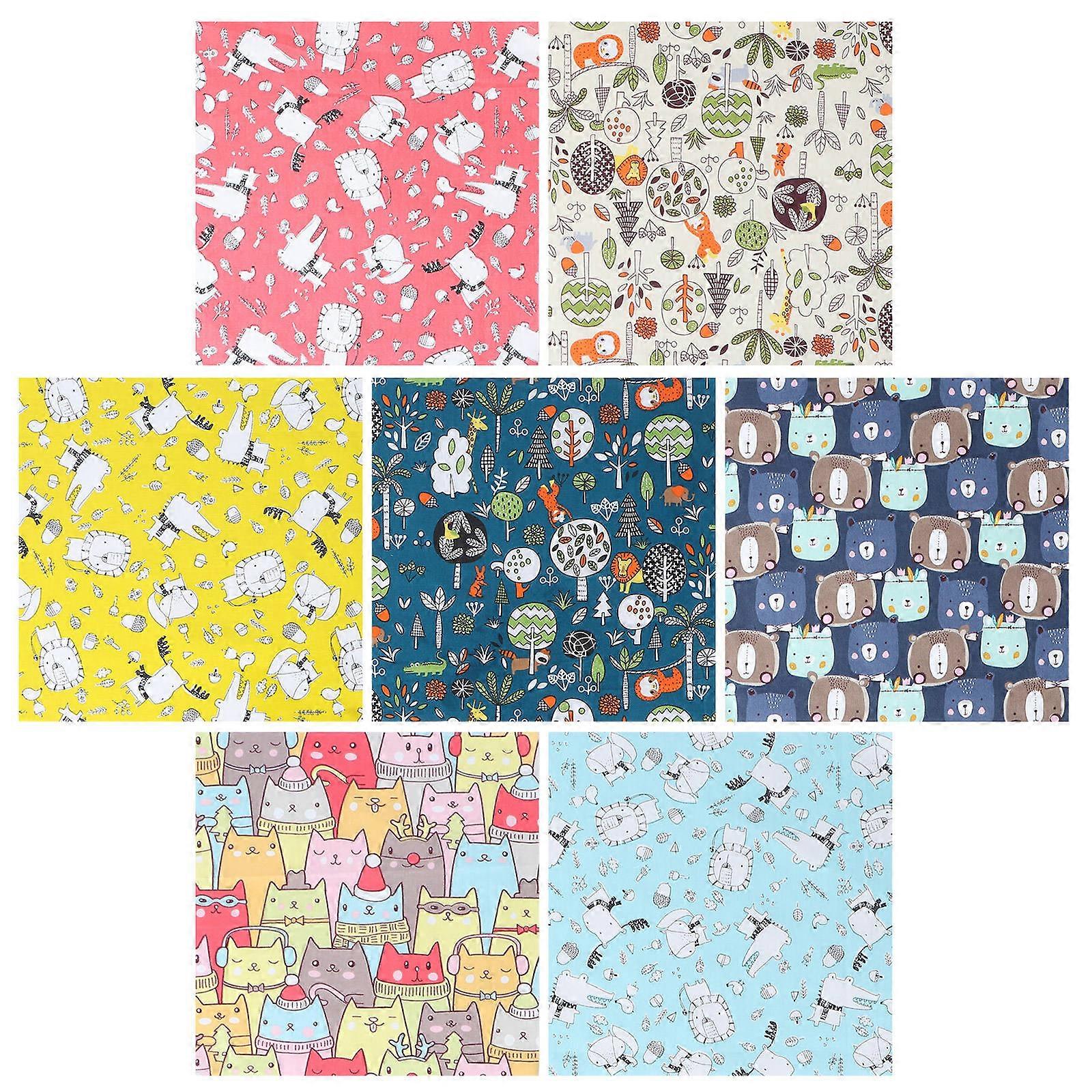 DIY-Stoffset mit Cartoon-Tieren, 7-teilig