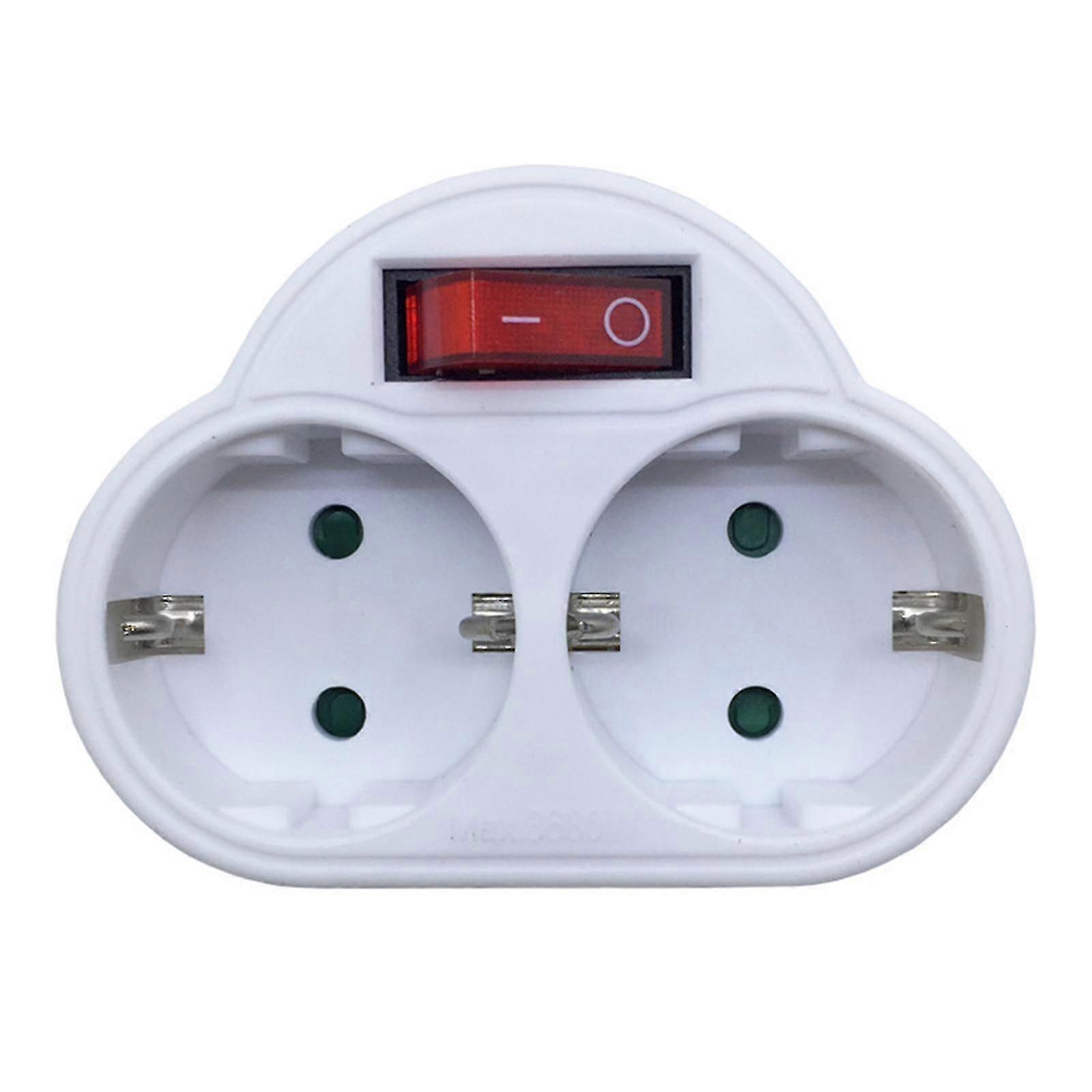 2-spårig EU-uttag Schuko Socket Distributör Socket Strip Plug Adapter Eu Conversion Socket