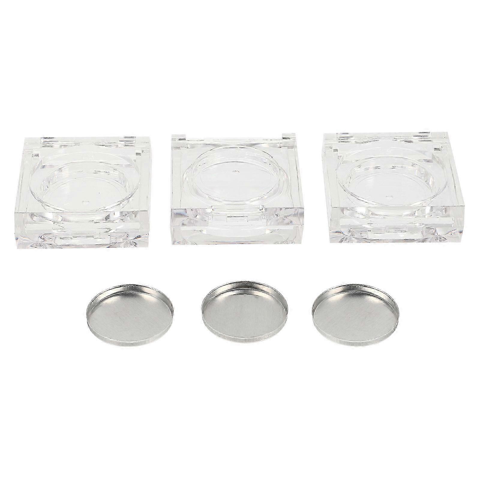 6Pcs Transparent Eyeshadow Plates Blusher Containers Sample Cosmetic Cases