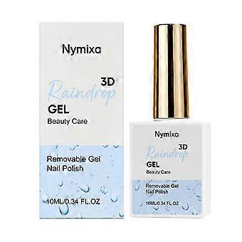 3D Raindrop Effect Clear Nail Top Coat Gel,  Free Soak Off UV LED Gel Polish, Transparent Dew Drop Gloss Gel for DIY Salon Wet Look Water Drop Nail Ar