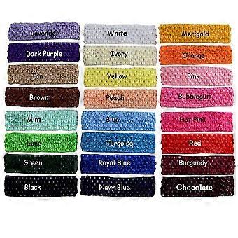 24 pz Neonate Bambino Elastico Uncinetto Fasce Fasce Fasce Capelli (Colore Casuale)