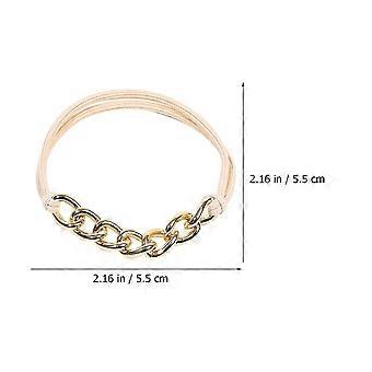 6 Pcs Hair Ribbons Small Scrunchies Bands for Elastic Stretchy Ties Metal Chain Rubber Headband