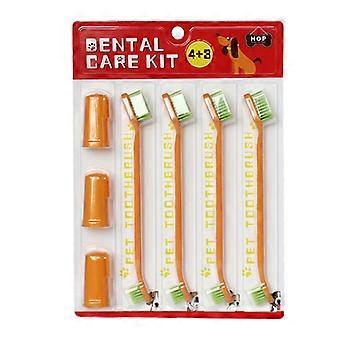 Hundtandborste, 360 tandborstsats, ergonomisk design, enkel tandrengöring, tandvård för valpar, katter och små husdjur, 7 pack