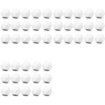 45 Pack 22MM Blank White Dice Set Acrylic Rounded D12 Dice Cubes compatible with Game,Fun,DIY Sticker and Math Teaching